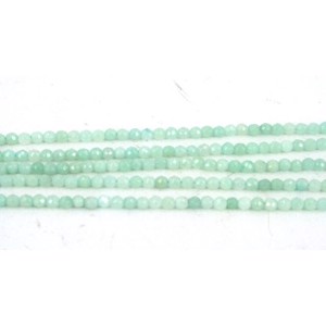 Amazonit, 2 mm, facet, 1/1 streng